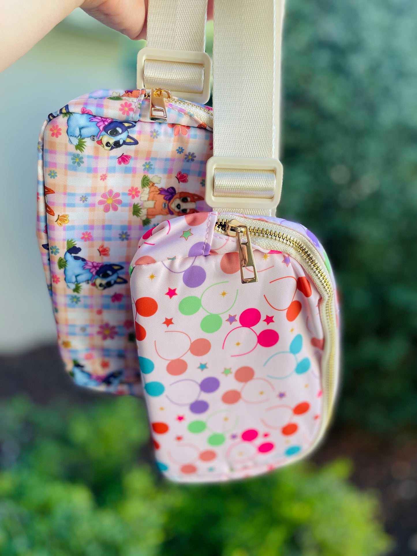 Floral Puppies Fanny Bag