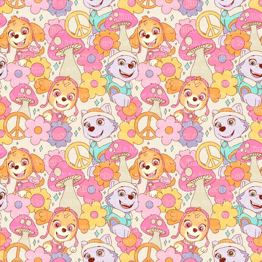 Pup Patrol Pink Minky Blanket
