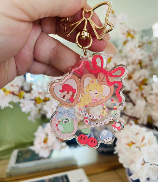 Princess and Mushrooms Epoxy Keychain
