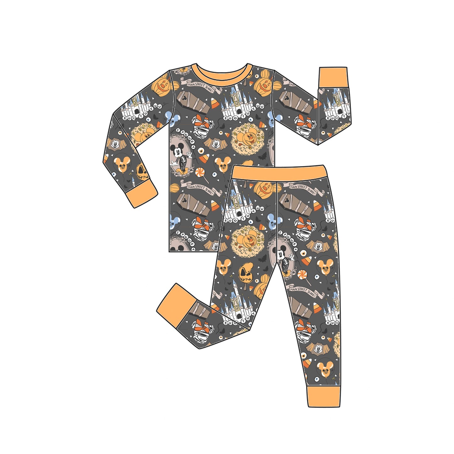 Kids Long Sleeves Jammies - Not so Scary
