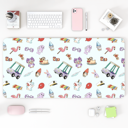 Gnomes, Cars, and Toys Desk Mat
