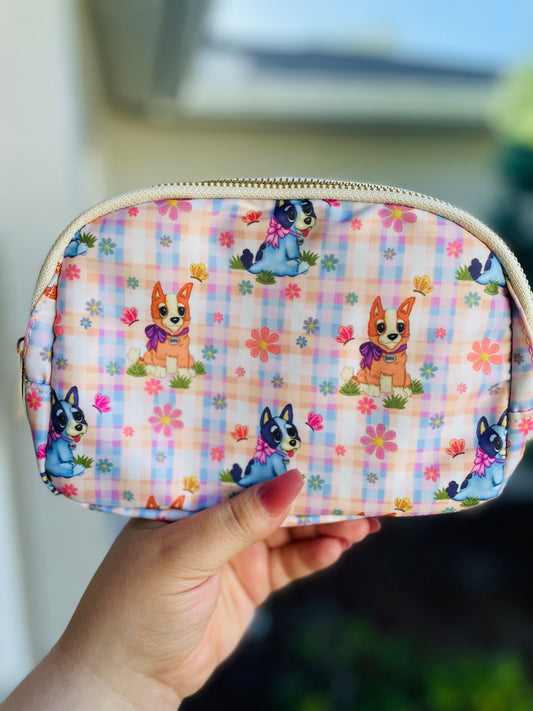 Floral Puppies Fanny Bag